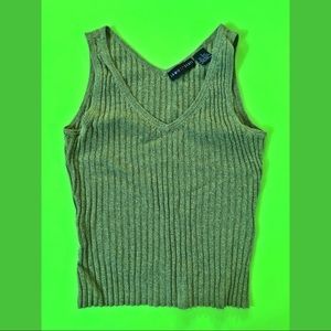 Vintage 90s y2k 2000s knit v neck tank top small